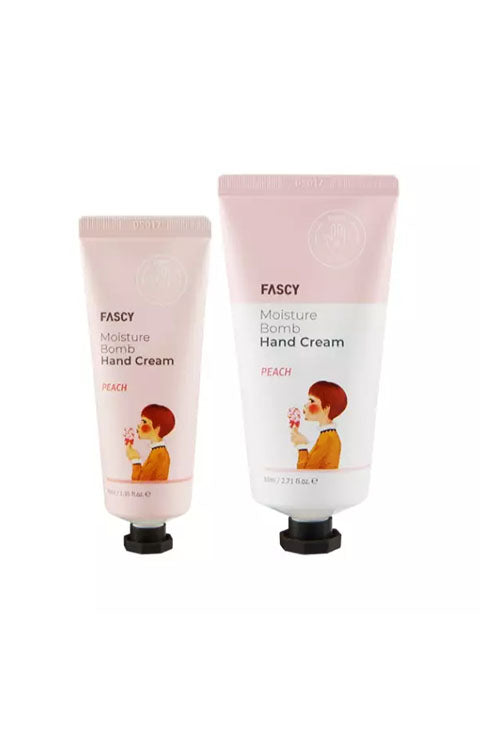 Fascy Moisture Bomb Hand Cream Set (Peach)(40ml+80ml) - Palace Beauty Galleria
