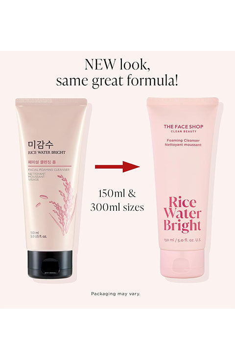 THE FACE SHOP Rice Water Bright Cleansing Foam 300Ml - Palace Beauty Galleria