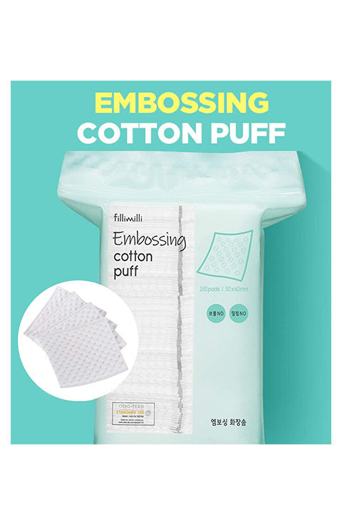 Fillimilli Embossing Cotton Puff 220 Pads - Palace Beauty Galleria