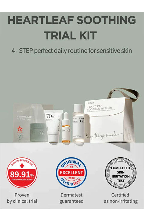 ANUA HEARTLEAF SOOTHING TRIAL KIT (4ITEMS) - Palace Beauty Galleria