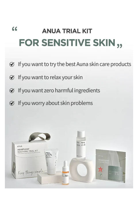 ANUA HEARTLEAF SOOTHING TRIAL KIT (4ITEMS) - Palace Beauty Galleria