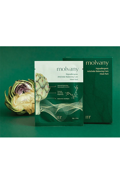 MOLVANY HYPOALLERGENIC ARTICHOKE BALANCING CARE MASK 1Pcs, 1Box(4Pcs) - Palace Beauty Galleria