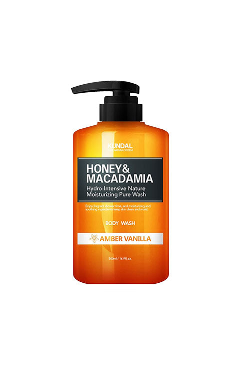 KUNDAL Honey & Macadamia Body Wash Ambre Vanilla 500Ml - Palace Beauty Galleria