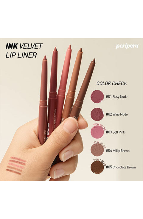 PERIPERA Ink Velvet Lip Liner - 5 Colors - Palace Beauty Galleria