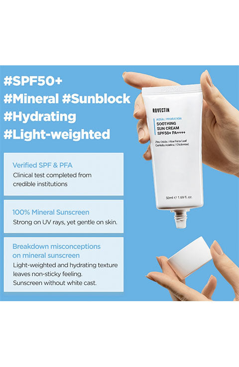 ROVECTIN Aqua Soothing Sun Cream SPF50+ PA++++ - Palace Beauty Galleria