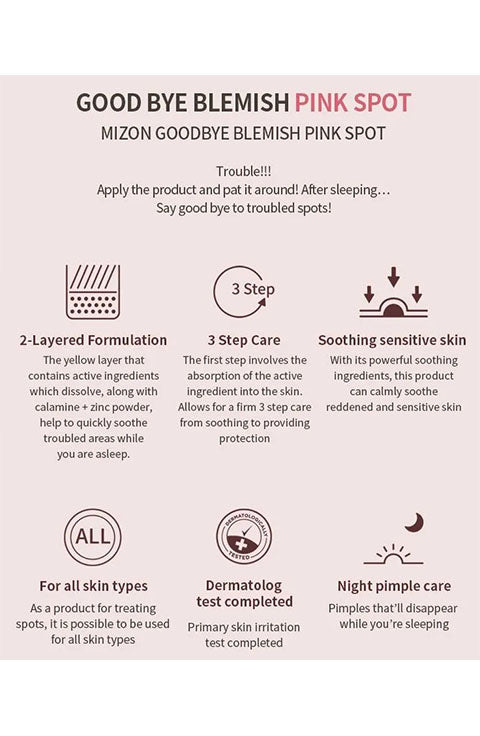 MIZON - Good Bye Blemish Pink Spot 19Ml - Palace Beauty Galleria