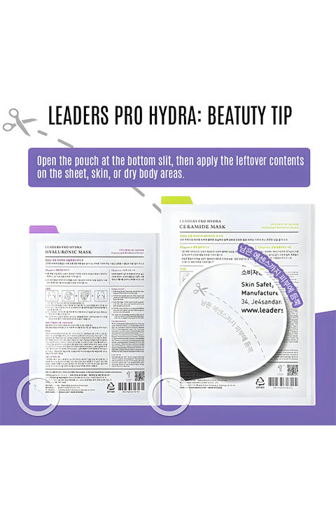 Leaders Pro Hydra Hyaluronic Mask 1Sheet, 1Box(10Sheet) - Palace Beauty Galleria
