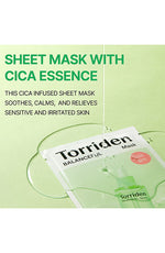 Torriden BALANCEFUL Cica Facial Sheet Masks 1Sheet, 1Bos(10Sheet) - Palace Beauty Galleria
