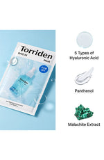 Torriden DIVE-IN Hyaluronic Acid Facial Sheet Masks 1Sheet, 1Box(10Sheet) - Palace Beauty Galleria