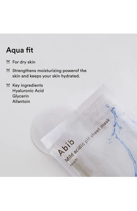 Abib Mild acidic pH sheet mask Aqua Fit  1Pcs,1Box(10pcs) - Palace Beauty Galleria