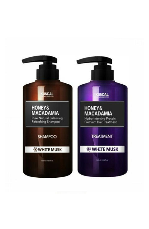 Kundal Honey & Macadamia White Musk Shampoo or Treatment 500Ml - Palace Beauty Galleria