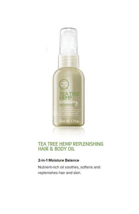 Paul Mitchell Tea Tree Hemp Replenishing Hair & Body Oil, 2-in-1  (1.7 fl. oz) - Palace Beauty Galleria