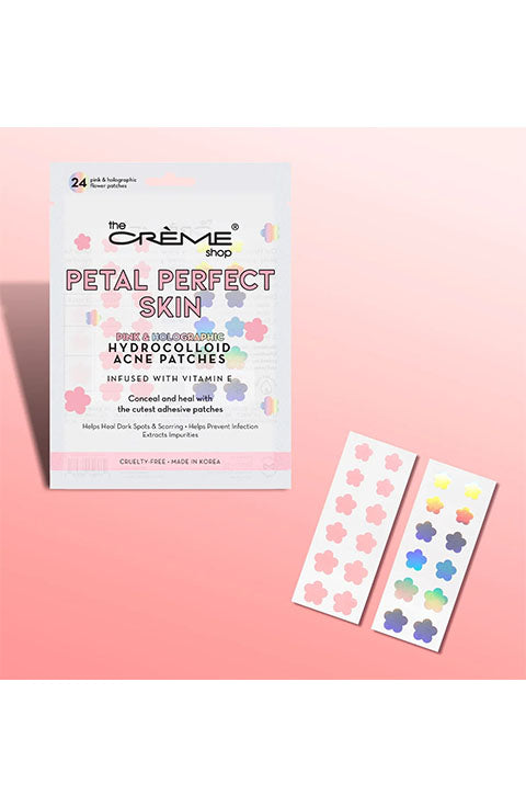 The Creme Shop  Petal Perfect Skin - Hydrocolloid Acne Patches | Pink & Holographic 24 Patches - Palace Beauty Galleria