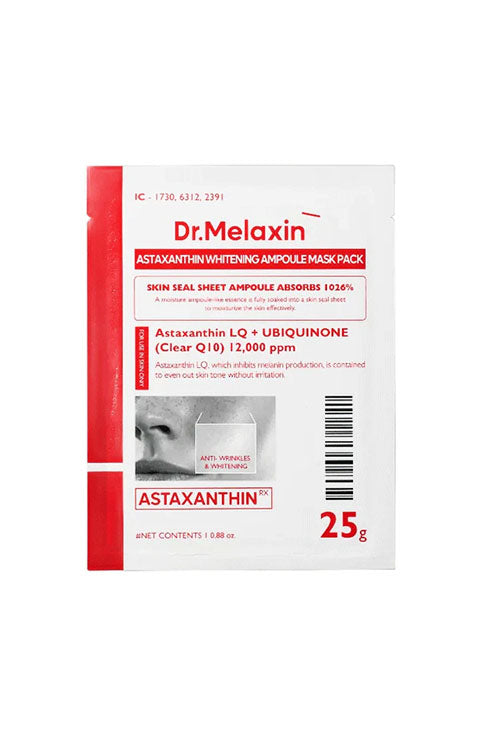 Dr.Melaxin Astaxanthin Whitening Ampoule Mask Pack 25g 1Pcs, 1Box(5Pcs) - Palace Beauty Galleria