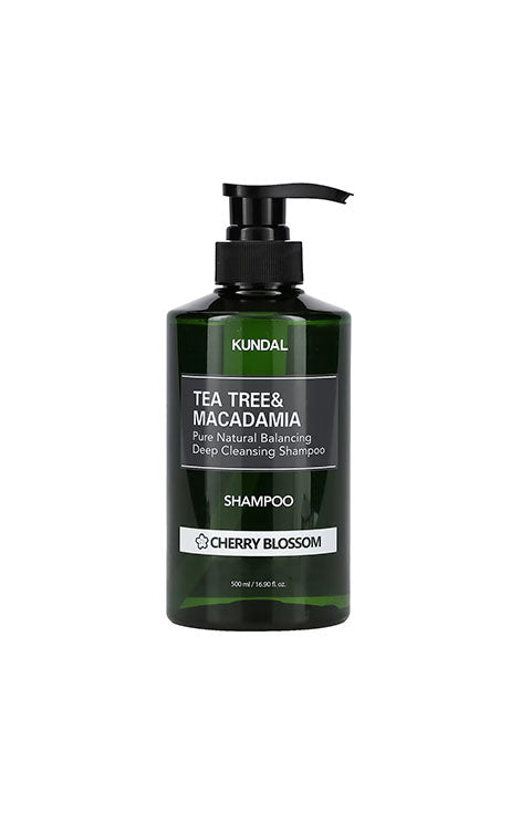 KUNDAL TeaTree & Macadamia Deep Cleansing Shampoo Cherry Blossom Flavor 500ml - Palace Beauty Galleria
