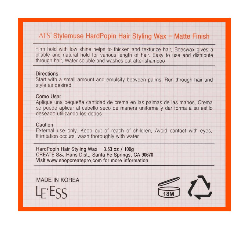 ATS Stylemuse Hard Popin Hair Styling Wax - Matte Finish - Palace Beauty Galleria