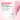 Pink neck cream with text highlighting features on a light pink background