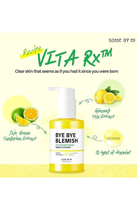 SOME BY MI Bye Bye Blemish Vita tox Brightening Bubble Cleanser 120G - Palace Beauty Galleria