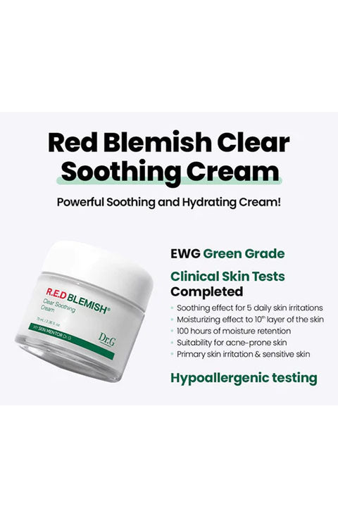 Dr. G Red Blemish Clear Soothing Cream 70ml - Palace Beauty Galleria