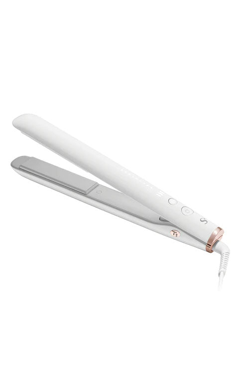 T3 SinglePass StyleMax Flat Iron 1 inch Straightening & Styling Flat Iron in White/Rose Gold - Palace Beauty Galleria