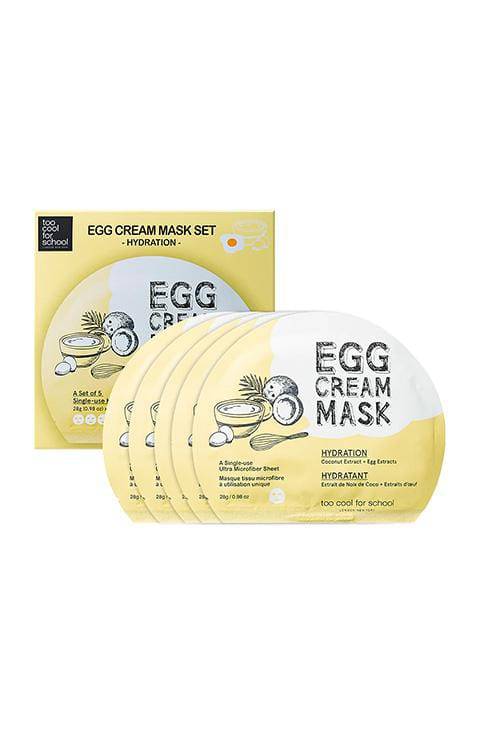 Too Cool for School, Egg Cream Beauty Mask, Hydration, 1 Sheet, 5 Sheet - Palace Beauty Galleria