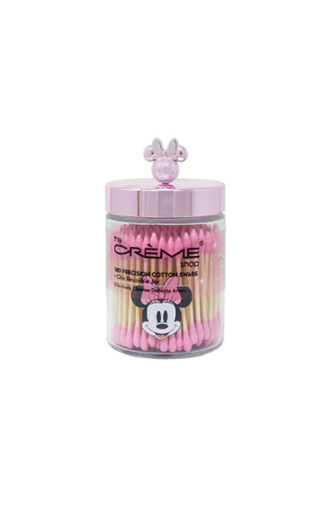 The Creme Shop Minnie Mouse Glass Jar with Cotton Swabs 180Pcs - Palace Beauty Galleria
