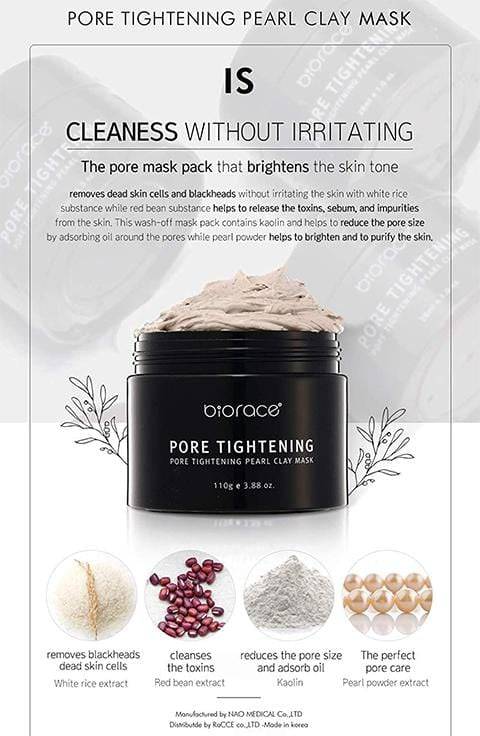 BIORACE Pore Tightening Pearl Clay Mask 110g - Palace Beauty Galleria