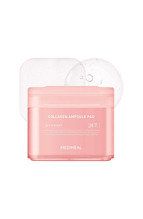 MEDIHEAL Collagen Ampoule Pad – Square Cotton Facial Toner Pads Collagen & Ceramide - - Palace Beauty Galleria