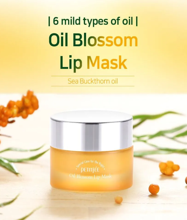 Petitfee, Oil Blossom Lip Mask, Sea Buckthorn Oil, 15 g - Palace Beauty Galleria
