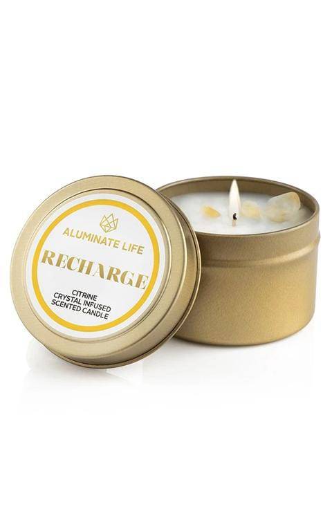 ALUMINATE LIFE RECHARGE CANDLE TIN Citrine Crystal-Infused Scented Candle - Palace Beauty Galleria