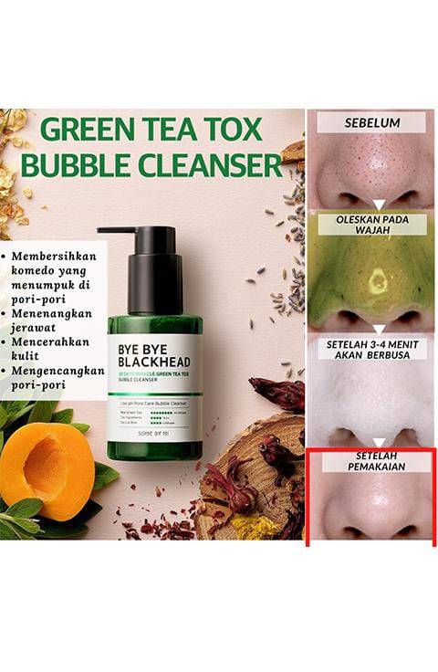 SOME BY MI Bye Bye Blackhead 30 Days Miracle Green Tea Tox Bubble Cleanser - Palace Beauty Galleria