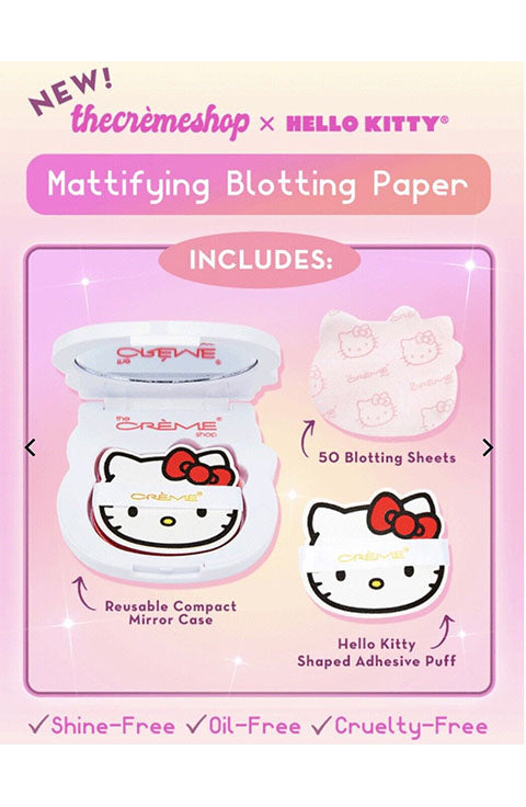 The Creme Shop x Hello Kitty: Mattifying Blotting Paper + Compact Mirror - Palace Beauty Galleria
