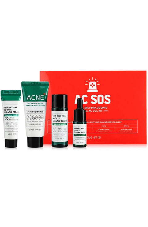 SOME BY MI Miracle Acne Care Set - Soap + Toner + Serum + Cream