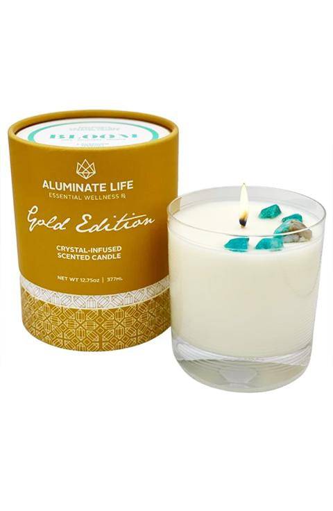 ALUMINATE LIFE BLOOM CANDLE Amazonite Crystal-Infused Scented Candle - Palace Beauty Galleria
