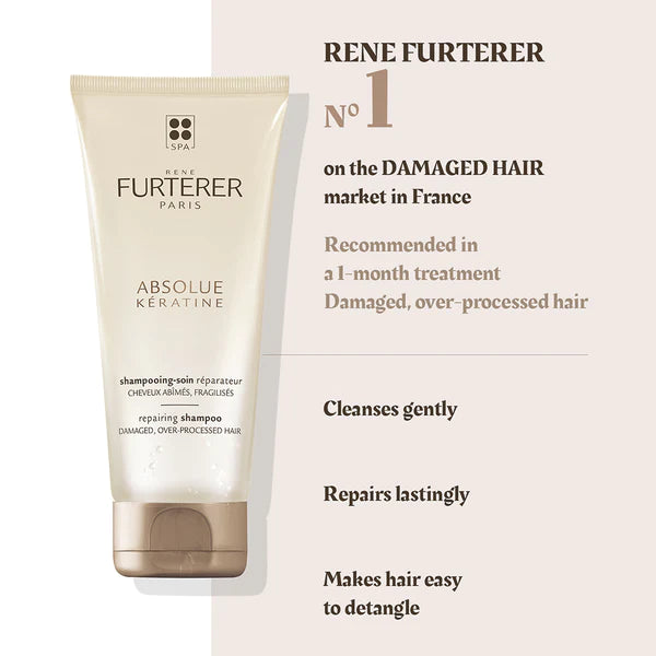 Rene Furterer ABSOLUE KERATINE repairing shampoo 600 ml/ 20.2 fl. oz. - Palace Beauty Galleria