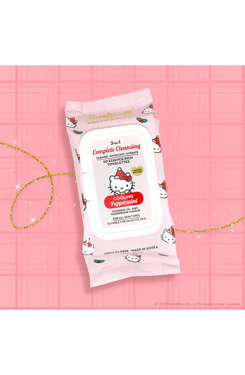 Hello Kitty 3-IN-1 Complete Cleansing Essence-Rich Towelettes - Cooling Peppermint - Palace Beauty Galleria