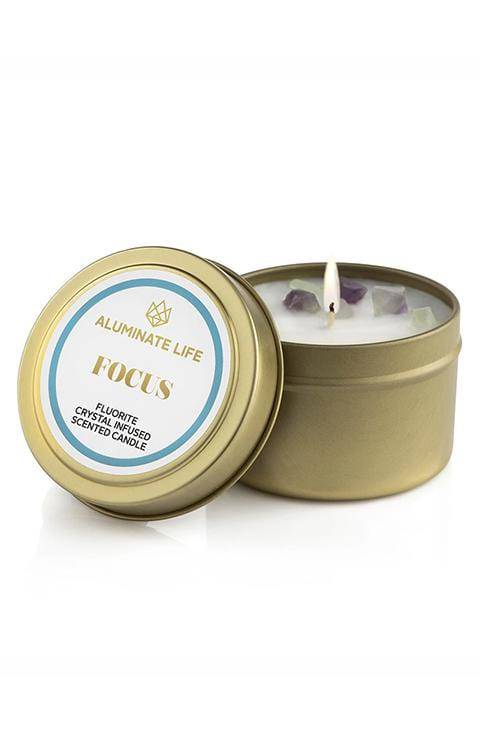 ALUMINATE LIFE FOCUS CANDLE TIN Fluorite Crystal-Infused Scented Candle Tin - Palace Beauty Galleria
