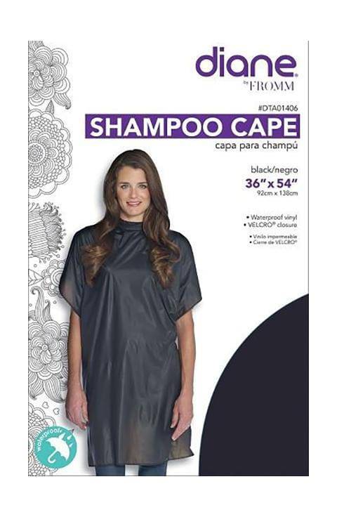 Diane #DTA01406 Shampoo Cape 36"x 54" Black - Palace Beauty Galleria