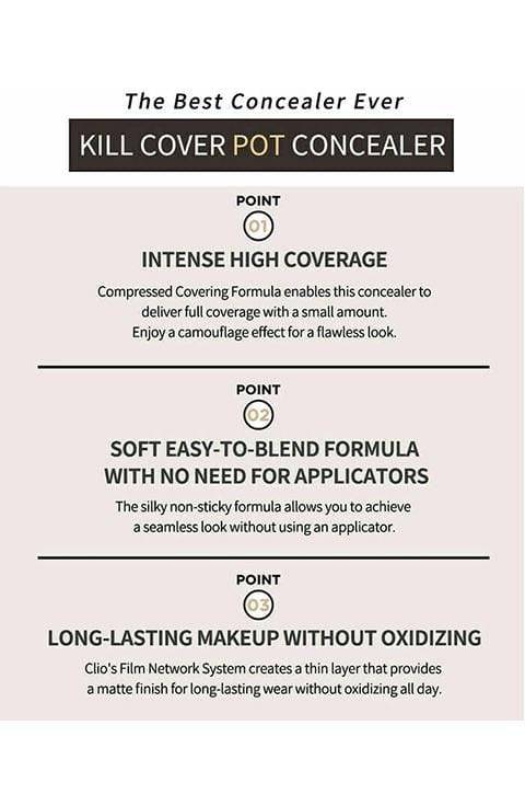 CLIO Kill Cover Pot Concealer 6g 2Colors - Palace Beauty Galleria