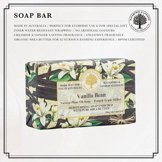 Wavertree and London Vanilla Bean Australian Natural Luxury Soap Bar - Palace Beauty Galleria