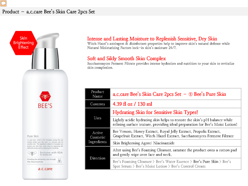 A.C.Care Bee's Pure Skin - Palace Beauty Galleria