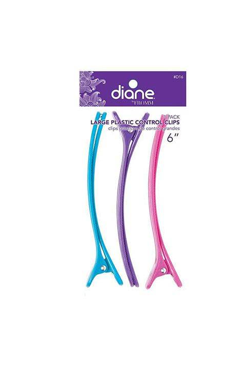 Diane Large Plastic Control Clips 6" - 3 Pack #D16 - Palace Beauty Galleria